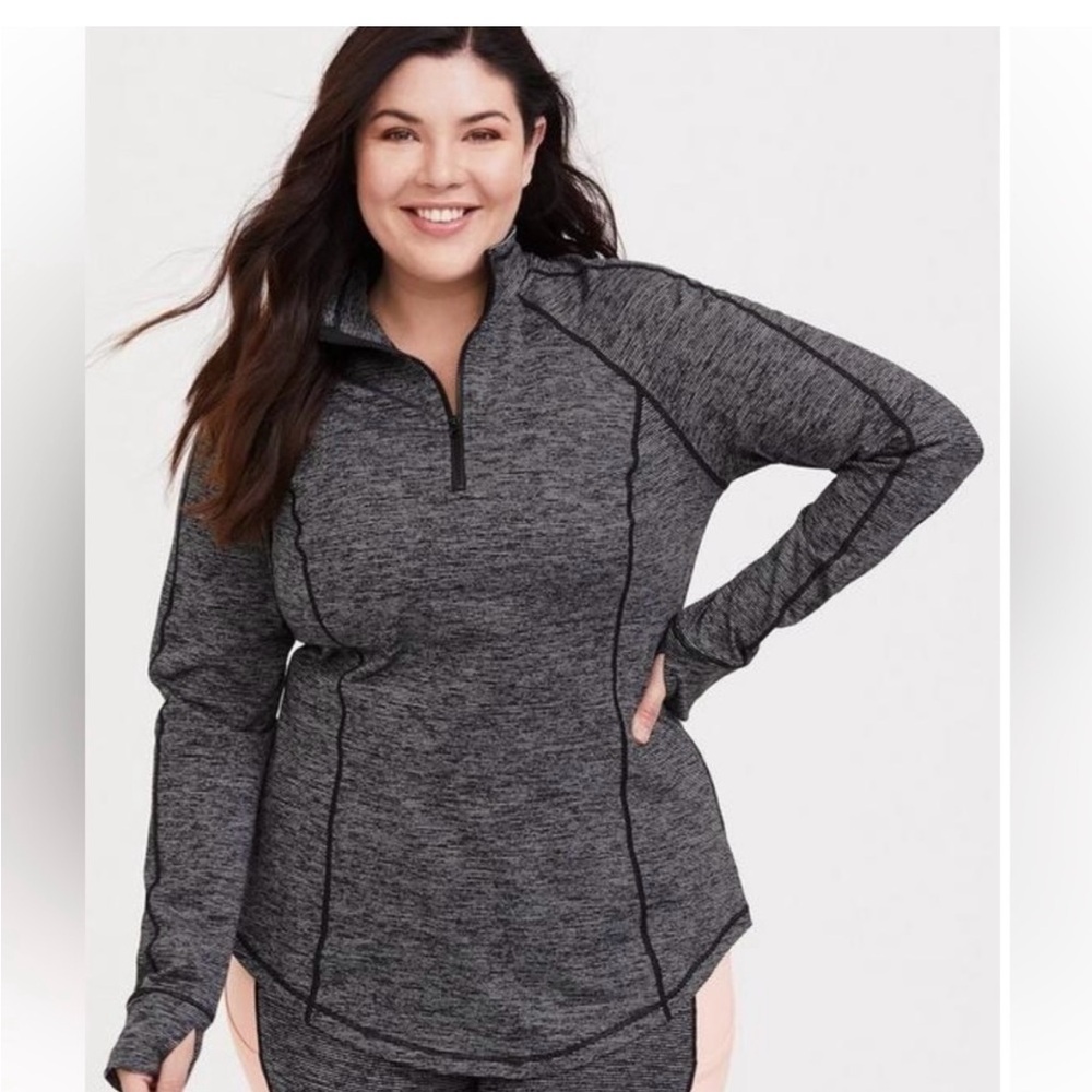 Torrid Charcoal Quarter-Zip Sweatshirt
